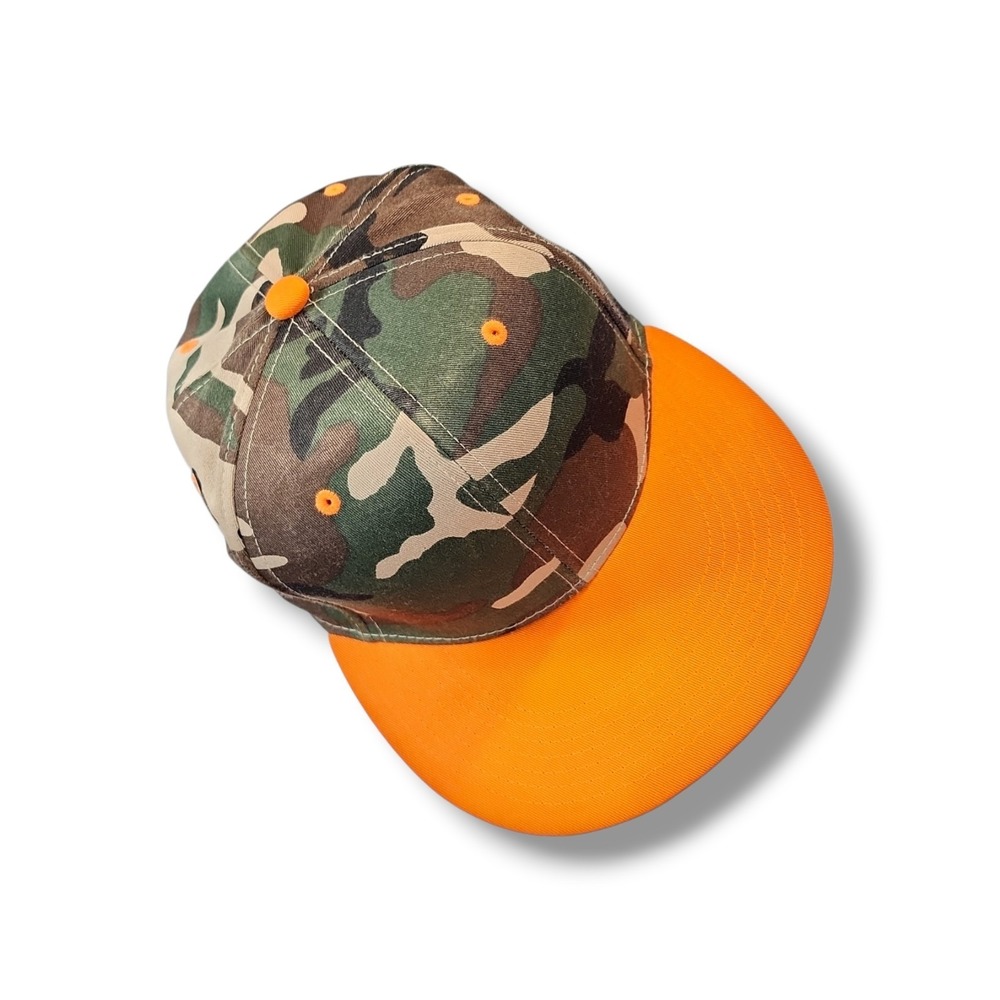 City Hunter Blaze Orange & Green Camo Snap Back Cap Hat Hunting - Picture 7 of 9